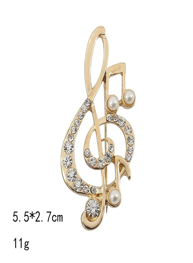 GUAFEIH Crystal Music Note Brooch Pin Elegant Note Treble Clef Brooch Boutonniere for Women Girls Scarf Sweater Pins Wedding Christmas Costume Accessories Pins - Image 4